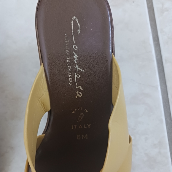 Italian Shoemakers Yellow Wedge Sandals – Size 6M, Made in Italy, Rhinestone Det - Picture 5 of 10
